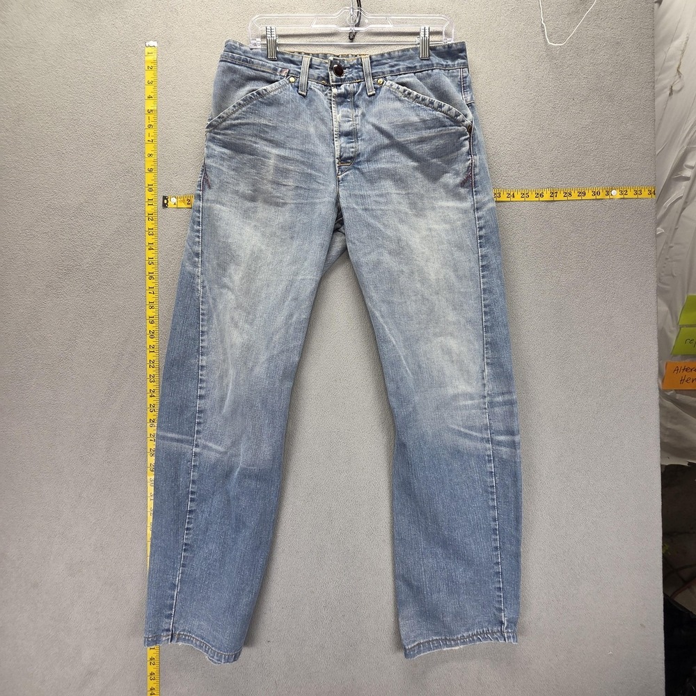 Vintage Levis Engineered Jeans Mens Blue Twisted Button Fly Fits 32x32